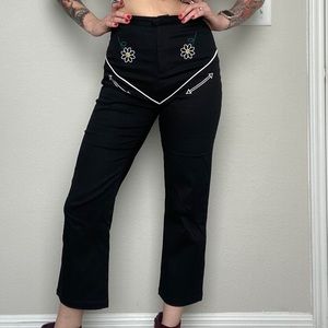 Valfre cropped ankle length black western pants
